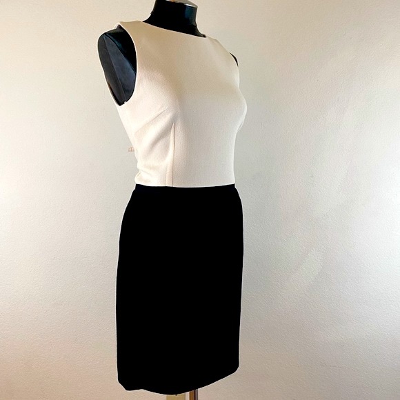 Michael Kors Collection Italy Wool Two-Tone Pencil Dress - Picture 10 of 13